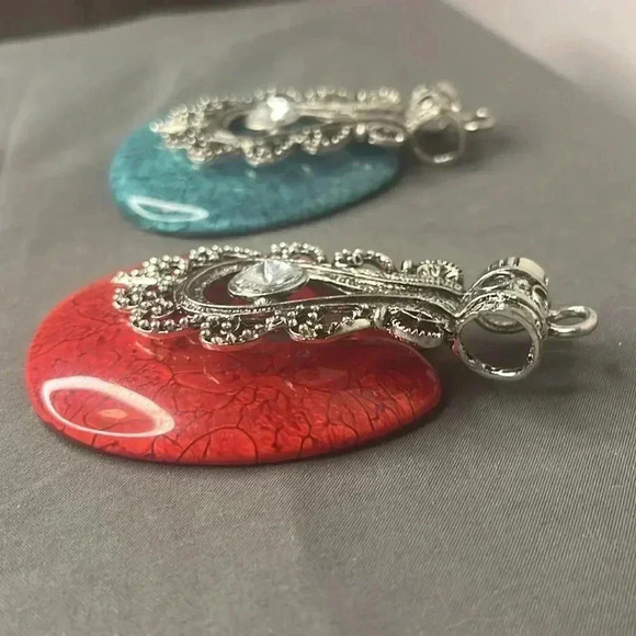 Fashion blue and red large pendants - Picture 3 of 3